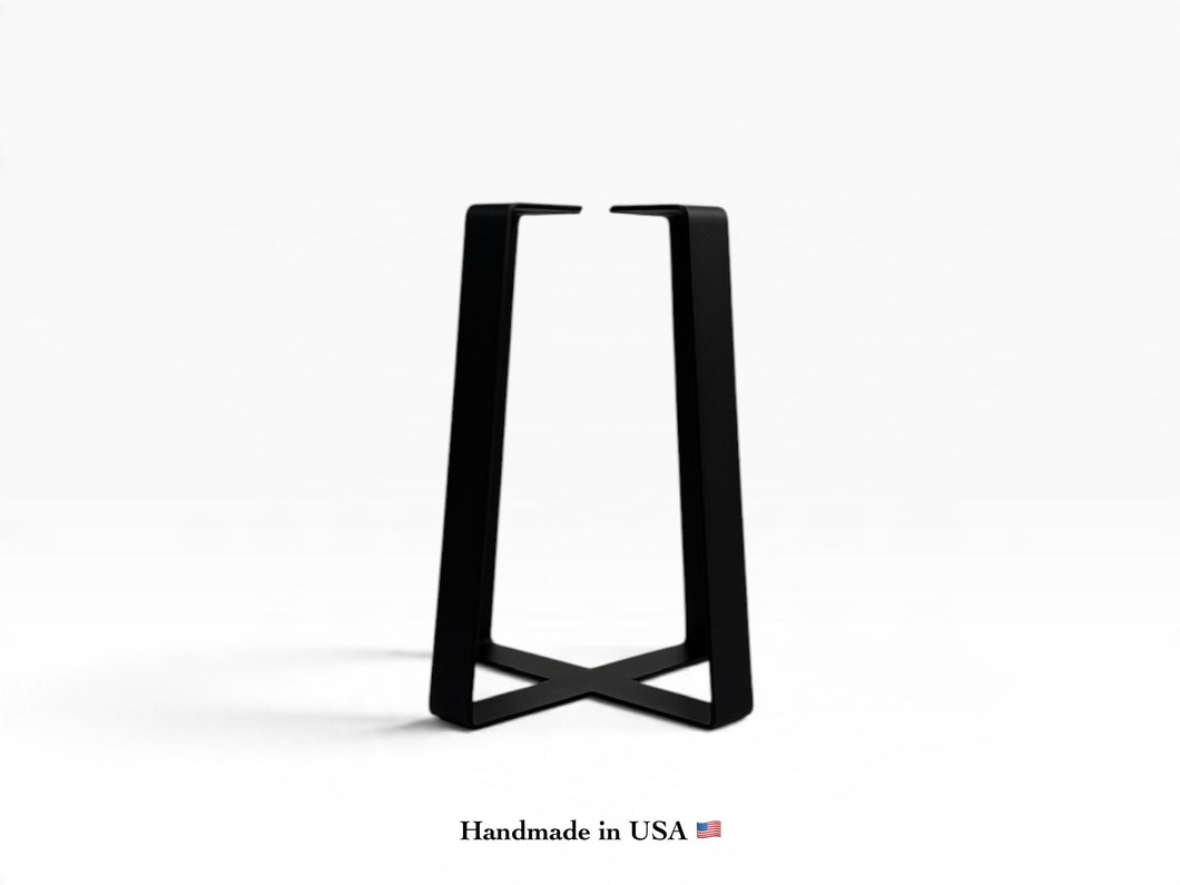 Wide Bottom Trapezoid Cross Base/End Table